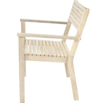 Holzstuhl mit Armlehnen für den Außenbereich