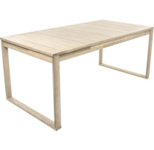 Gartentisch GARDEN PLACE Maja 180/240 x 90 x 76 cm beige aus robustem Akazienholz, Ausziehfunktion, bis zu 8 Sitzplätze
