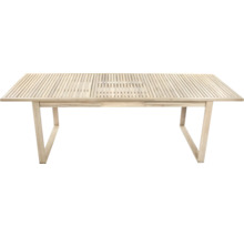 Gartentisch GARDEN PLACE Maja 180/240 x 90 x 76 cm beige aus robustem Akazienholz, Ausziehfunktion, bis zu 8 Sitzplätze