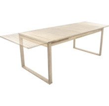 Gartentisch GARDEN PLACE Maja 180/240 x 90 x 76 cm beige aus robustem Akazienholz, Ausziehfunktion, bis zu 8 Sitzplätze