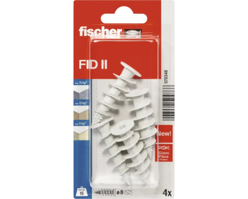 Fischer FID II Dübel Verpackung mit vier Stück