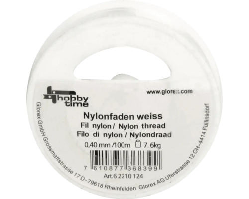 Rolle weißer Nylonfaden 0,40 Millimeter dick, 100 Meter lang