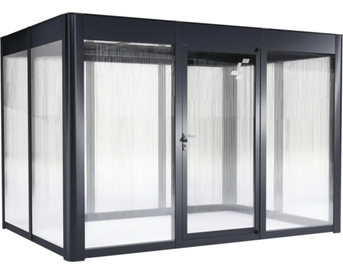 Gartenhaus mit Tür und transparenten Wänden