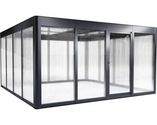 Gewächshaus SunGarden Select 4.4 Polycarbonat 10 mm 443 x 443 cm anthrazit