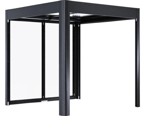 Pergola SunElements SunCover Infinity 2.2 inkl. Rückwand 233 x 233 cm anthrazit Freistehende Terrassenüberdachung aus Aluminium