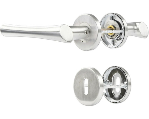Edelstahl Türgriffgarnitur mit Rosetten
