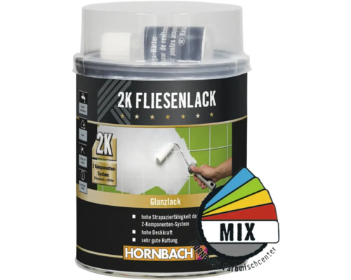 HORNBACH 2K Fliesenlack Fliesenfarbe glanz im Wunschfarbton mischen lassen