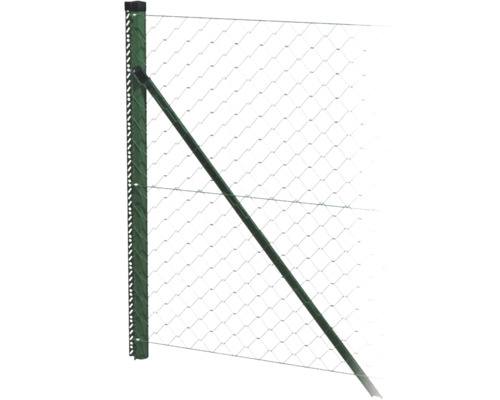 Zaunpfosten mit Maschendrahtzaun