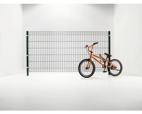 Doppelstabmattenzaun mit Fahrrad