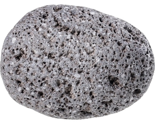 Ein einzelner Lavastein mit poröser Oberfläche.