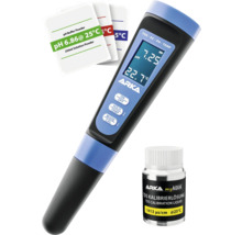 Arka Aquaristik pH-Wert-Messgerät mit Pufferlösung und Kalibrierflüssigkeit