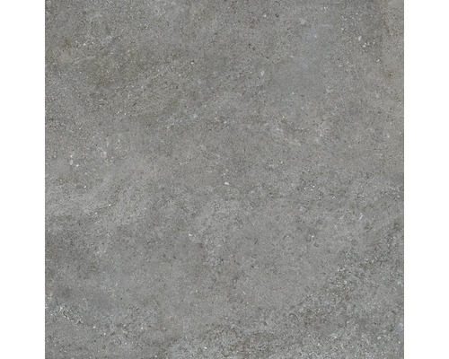 Feinsteinzeug Bodenfliese Mirava Marseille Dark grey 59.5x59.5 cm rektifiziert Graue Bodenfliese mit Steinstruktur