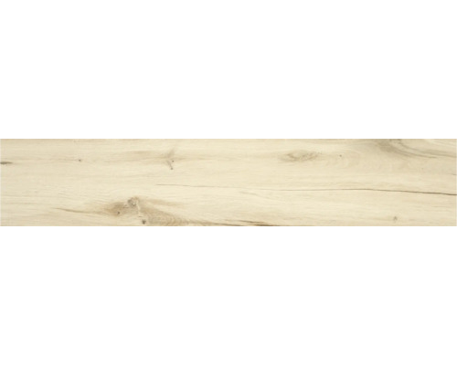 Feinsteinzeug Bodenfliese Arendal beech 22,7x119,5 cm beige rektifiziert Holzfliese mit Holzoptik