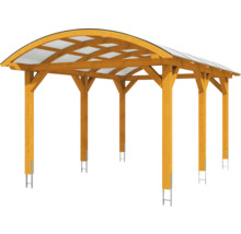 Holzcarport mit transparentem Dach
