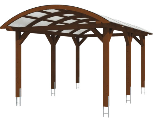 Holzcarport mit durchsichtigem Dach