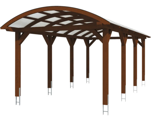 Holzcarport mit lichtdurchlässigem Dach
