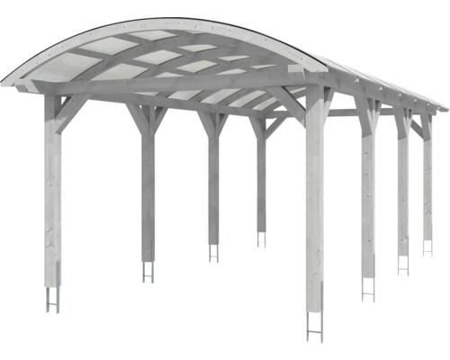 Holzcarport mit lichtdurchlässigem Dach