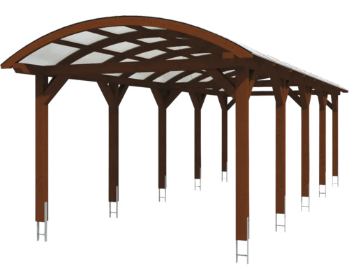 Holzcarport mit Dach aus Polycarbonatplatten