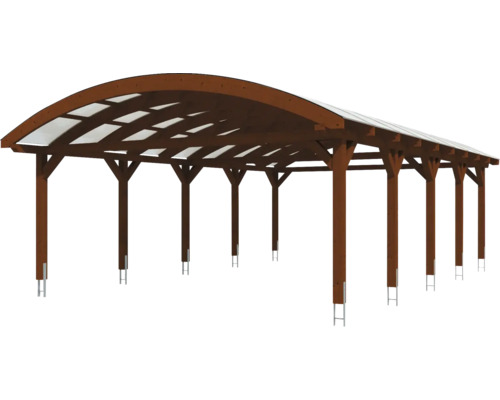 Carport aus Holz mit transparentem Dach