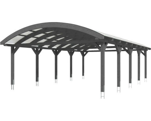 Holzcarport mit gewölbtem Dach