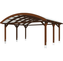 Carport aus Holz mit transparentem Dach