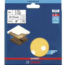 Schleifblatt Bosch EXPERT C470, für Exzenterschleifer K 60 120 240 8-Loch 6 Stück