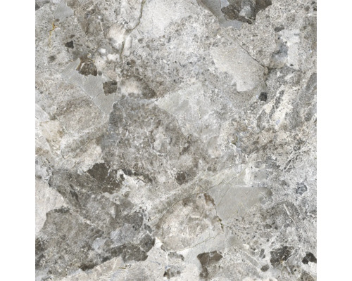Feinsteinzeug Bodenfliese Madrid Dark grey 120x120 cm rektifiziert Nahaufnahme einer grauen Feinsteinzeugfliese mit Marmoroptik