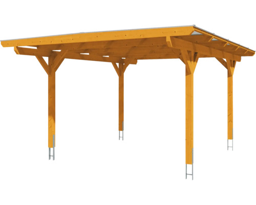 Holzcarport mit Flachdach