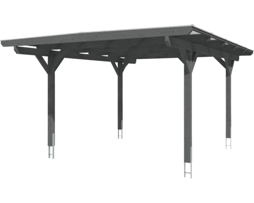 Holzcarport mit Flachdach und Stützpfosten