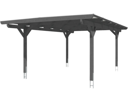 Holzcarport mit Flachdach und Pfostenankern