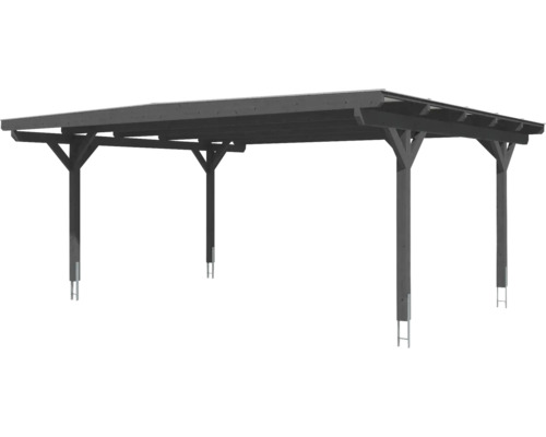 Holzcarport mit sechs Pfosten