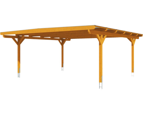 Holzcarport mit sechs Pfosten