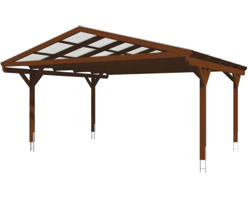Holzcarport mit durchsichtigem Dach