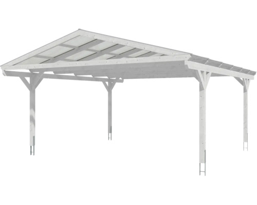 Freistehender Carport aus Holz mit Flachdach