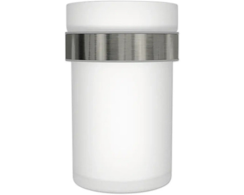 Weiße Wandleuchte mit silberfarbenem Ring