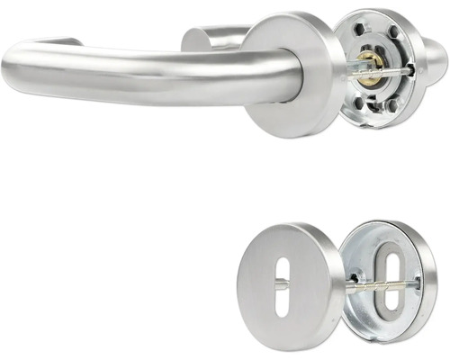 Edelstahl Türdrückergarnitur mit Rosetten