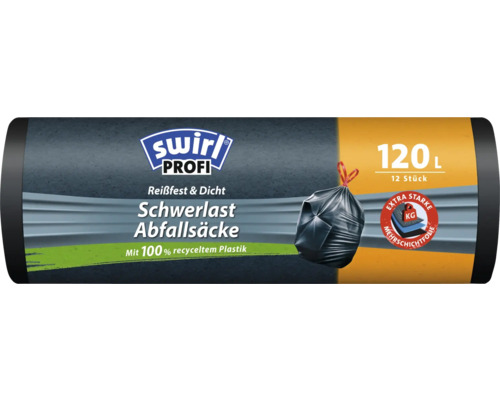 Schwerlast Abfallsäcke Swirl 120 l 12 Stk. Verpackungseinheit Swirl Profi Schwerlast Abfallsäcke, 12 Stück, 120 Liter