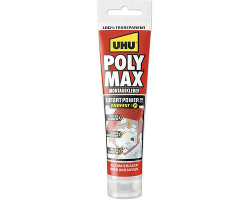 UHU POLY MAX Sofort Power Montagekleber 115 g transparent