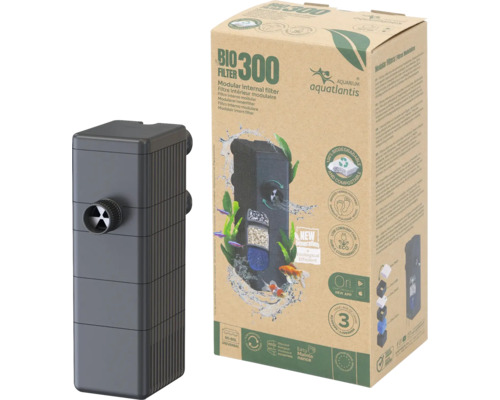 Aquatlantis Bio 300 Innenfilter mit modularem Aufbau und Verpackung