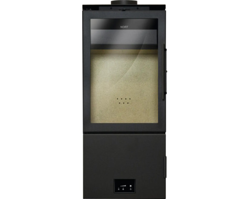 Kaminofen mit Sichtfenster und Bedienelementen