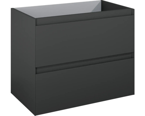 Waschbeckenunterschrank Jungborn DECEM 80x63,5x45,8 cm ohne Waschbecken anthrazit matt Waschtischunterschrank mit zwei Schubladen