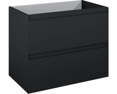 Waschbeckenunterschrank Jungborn DECEM 80x63,5x45,8 cm ohne Waschbecken schwarz matt Waschbeckenunterschrank mit zwei Schubladen