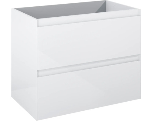 Waschbeckenunterschrank Jungborn DECEM 80x63,5x45,8 cm ohne Waschbecken weiß glanz Waschtischunterschrank mit zwei Schubladen