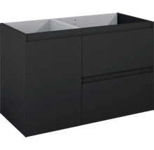 Waschbeckenunterschrank Jungborn DECEM rechts 100x63,5x45,8 cm ohne Waschbecken schwarz matt