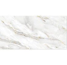 Keramikfliese mit Marmoroptik und goldenen Adern