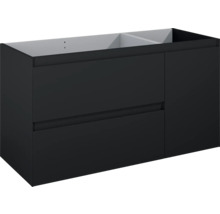 Waschbeckenunterschrank Jungborn DECEM links 120x63,5x45,8 cm ohne Waschbecken schwarz matt