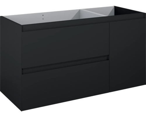 Waschbeckenunterschrank Jungborn DECEM 120x63,5x45,8 cm ohne Waschbecken schwarz matt