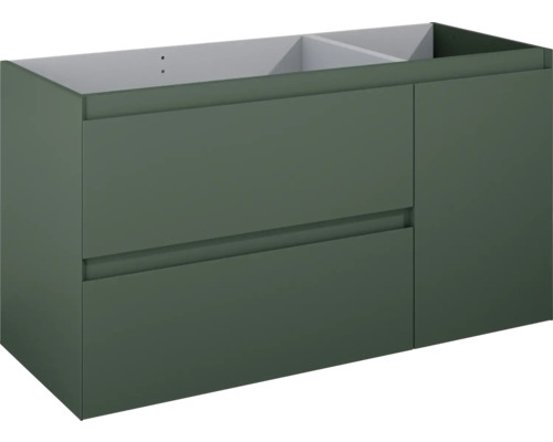 Waschbeckenunterschrank Jungborn DECEM links 120x63,5x45,8 cm ohne Waschbecken forrest grün matt Waschbeckenunterschrank Jungborn DECEM links 120x63,5x45,8 cm ohne Waschbecken forrest grün matt