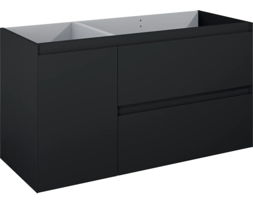 Waschbeckenunterschrank Jungborn DECEM 120x63,5x45,8 cm ohne Waschbecken schwarz matt