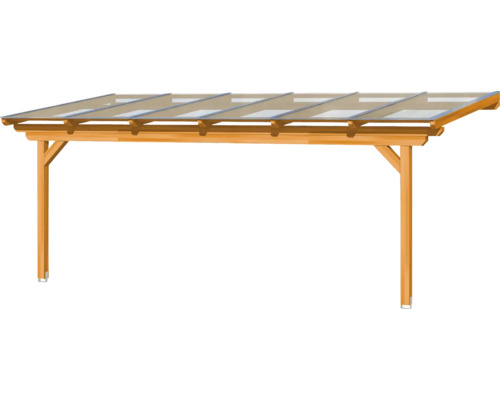 Holzcarport mit transparenter Dacheindeckung